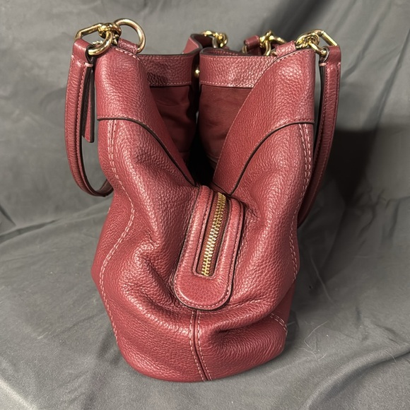 Coach Red Leather Tote Bag - Picture 10 of 13